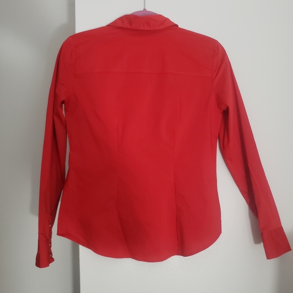 New York & company red button up blouse - Picture 2 of 5